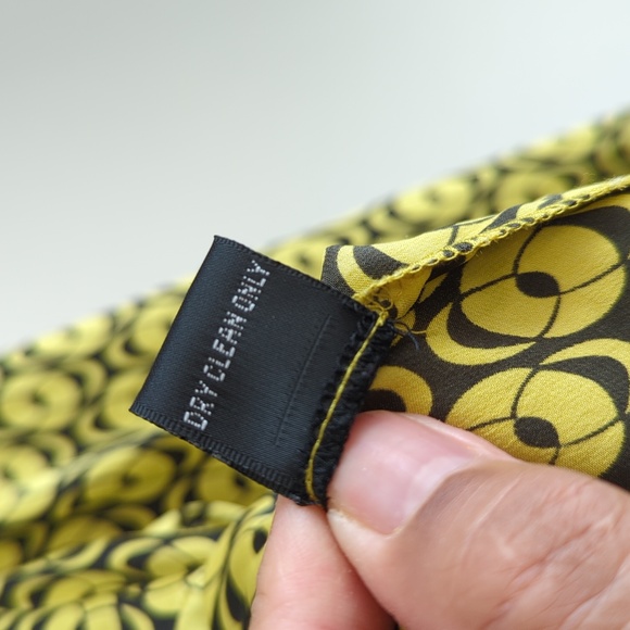 100% Silk Juliana Collezione Geometric Neon Print Tiered Collar & Cuffs Size 10 - Picture 8 of 10